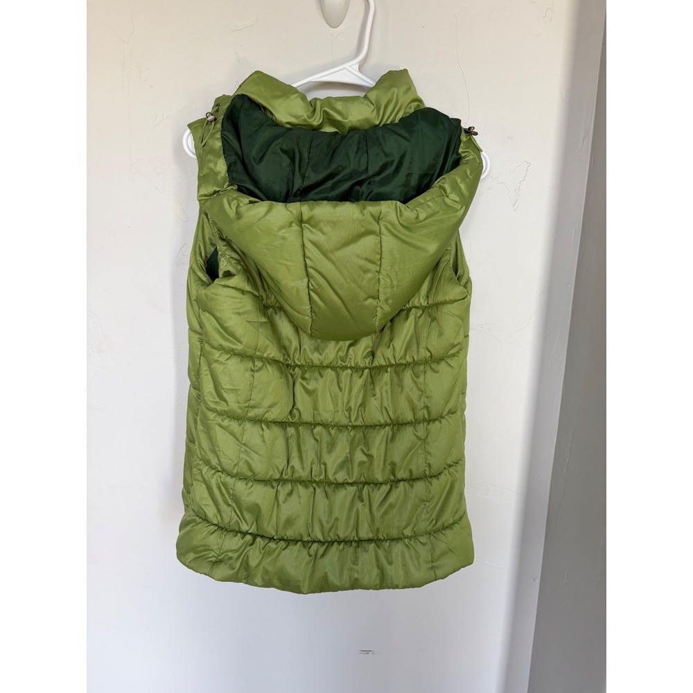 Timeout California Women Olive Green Puffer Vest Hooded Zip Size M 134086270NY05 - Picture 6 of 7